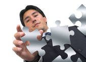 puzzle and man